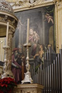 031-la Vergine in trono con i santi Gerolamo, Ambrogio, Giovanni Battista e Bruno