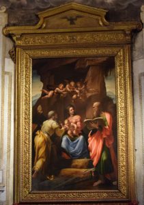 065- Incoronazione di Maria con Bambino che porge le chiavi a Pietro, tra S.Agostino e S. Paolo
