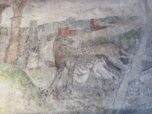 112-paesaggio di Roma con la lupa