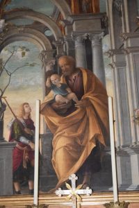 Pala con S. Giuseppe con bambino- Martino da Udine detto Pellegrino da S. Daniele